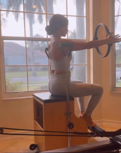 Natalia teaching private Pilates session in Boca Raton